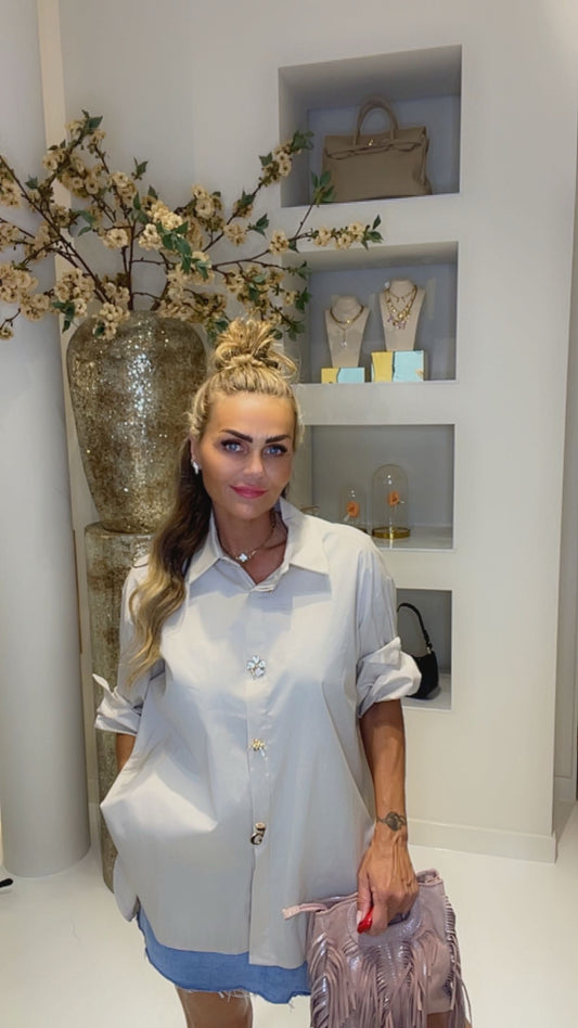 broche blouse Beige