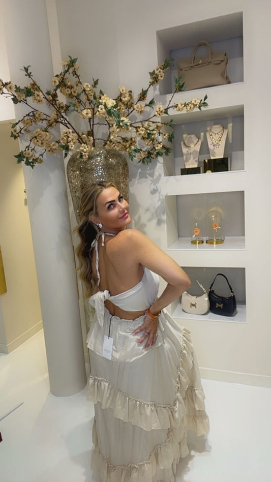 Flowy dress beige laatste !