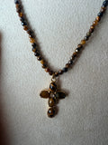 cross brown necklace