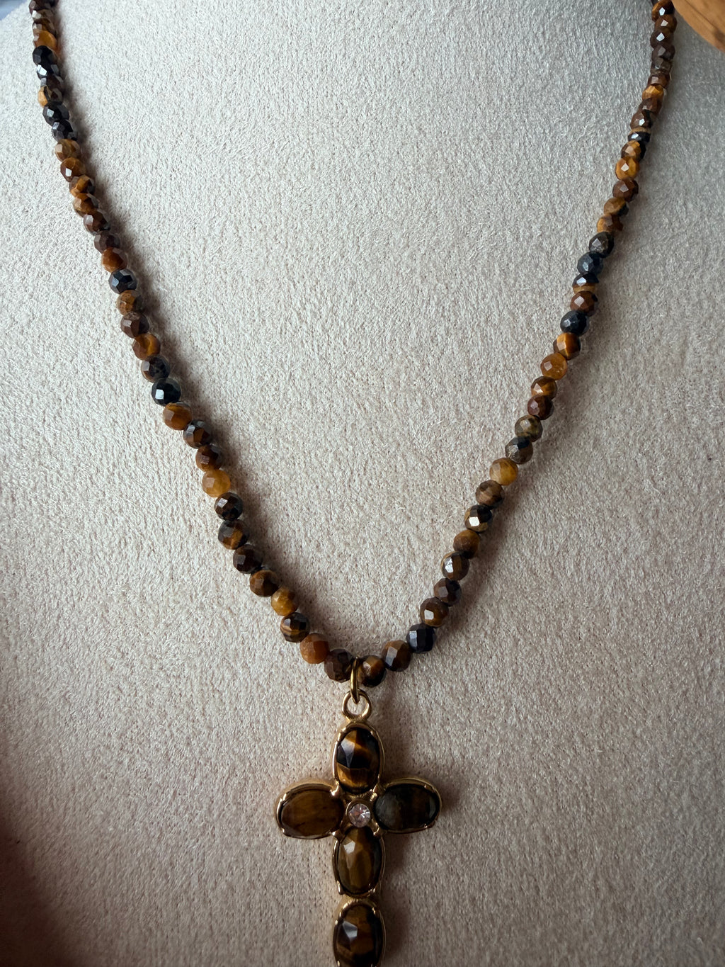 cross brown necklace