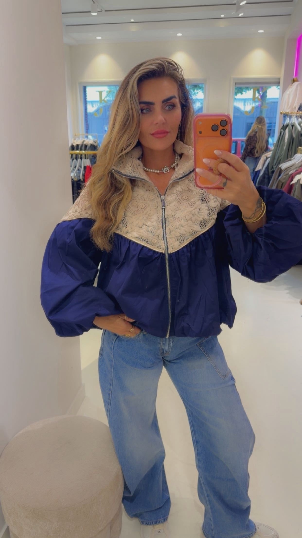 Lace jacket blue