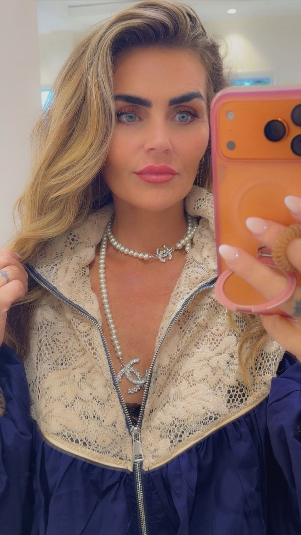 Lace jacket blue