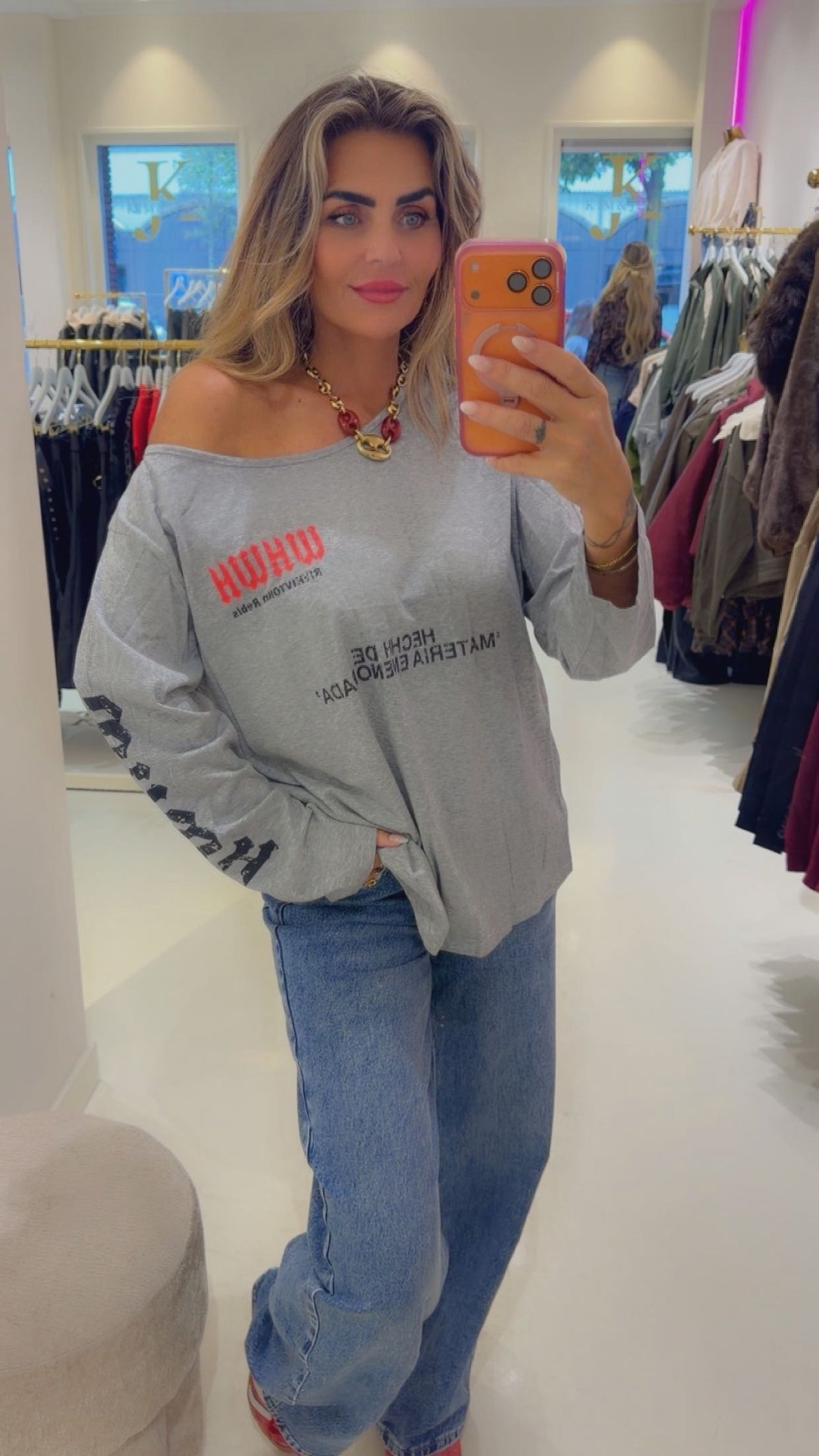 Missy longsleeve offsholder grey