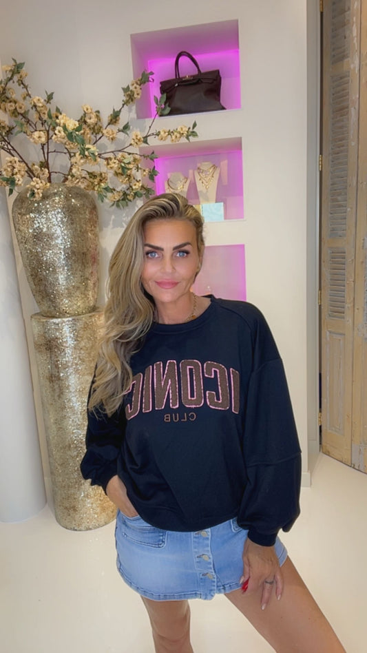 Iconic sweater zwart