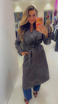Kim Trenchcoat bontkraag bruin