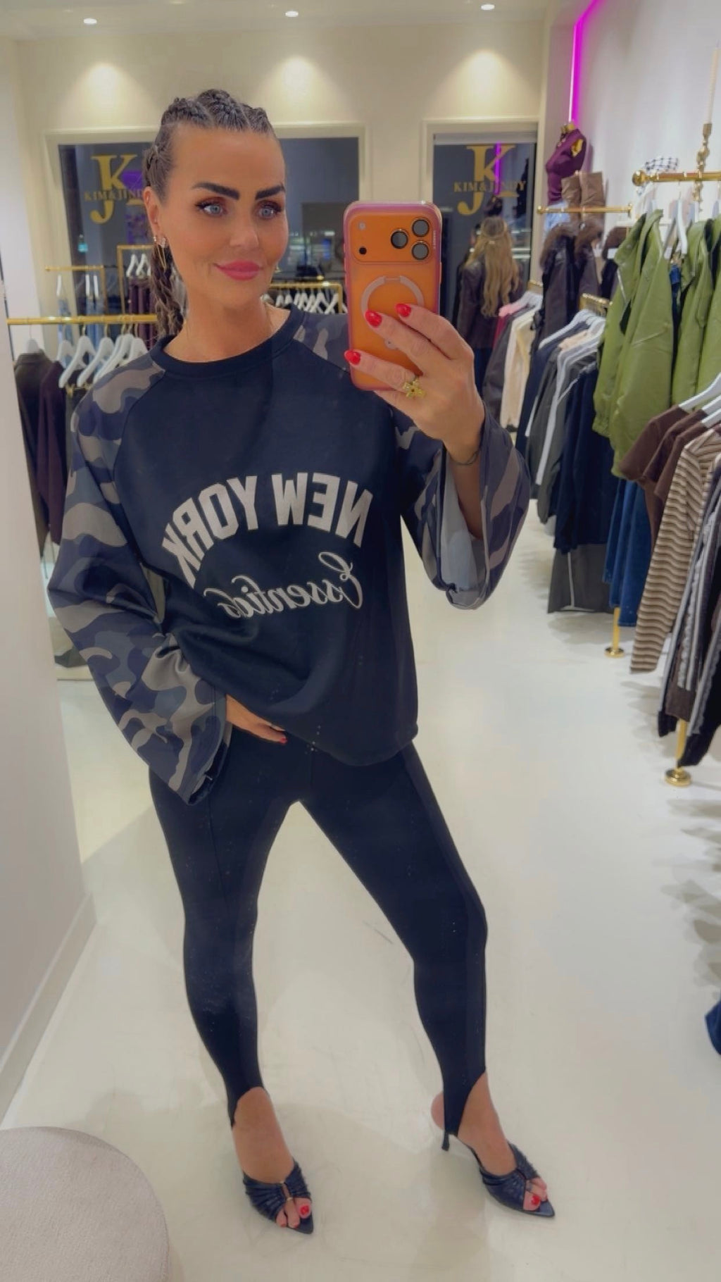 Longsleeve sweater army zwart
