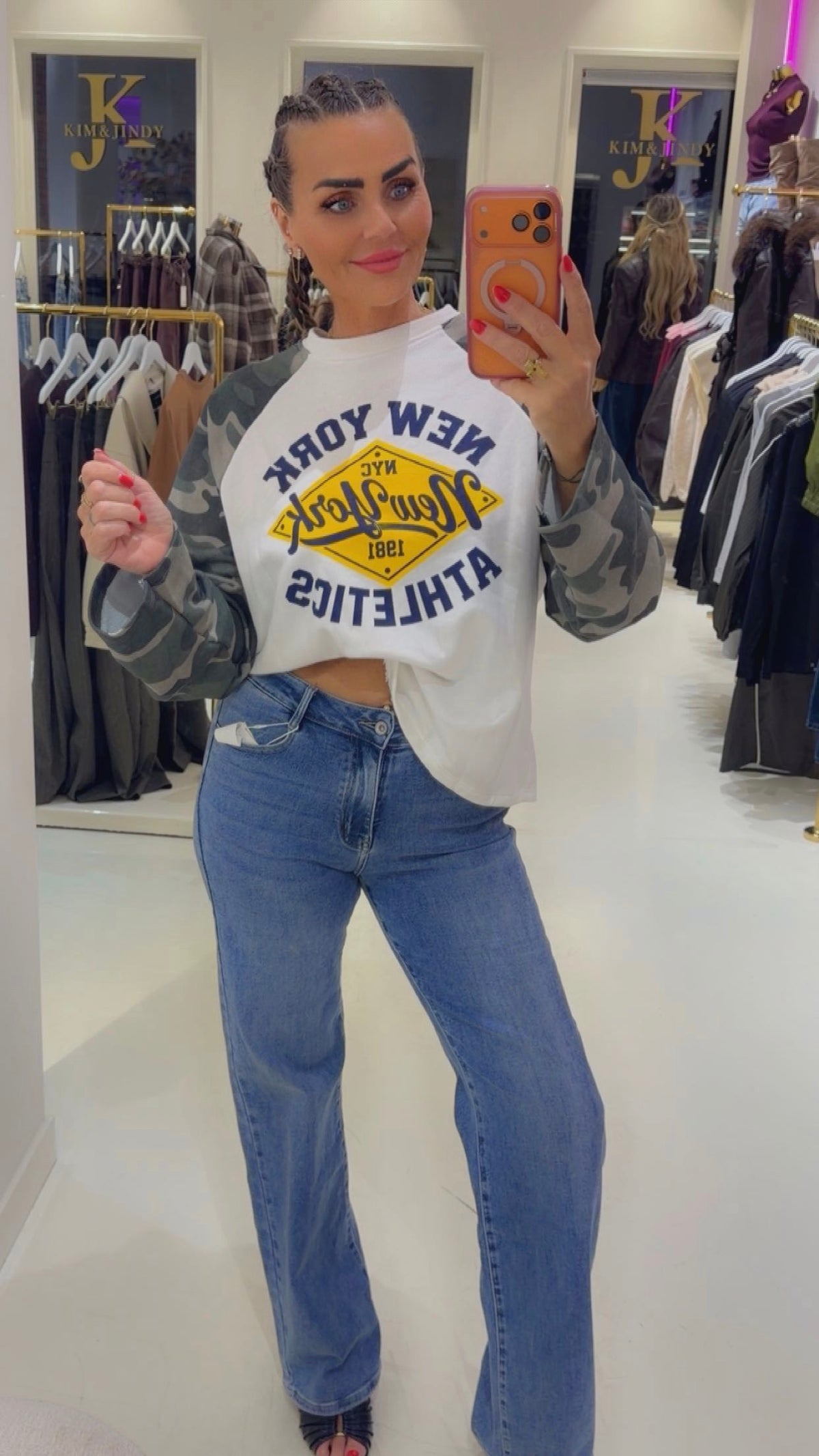 Longsleeve sweater Army yellow