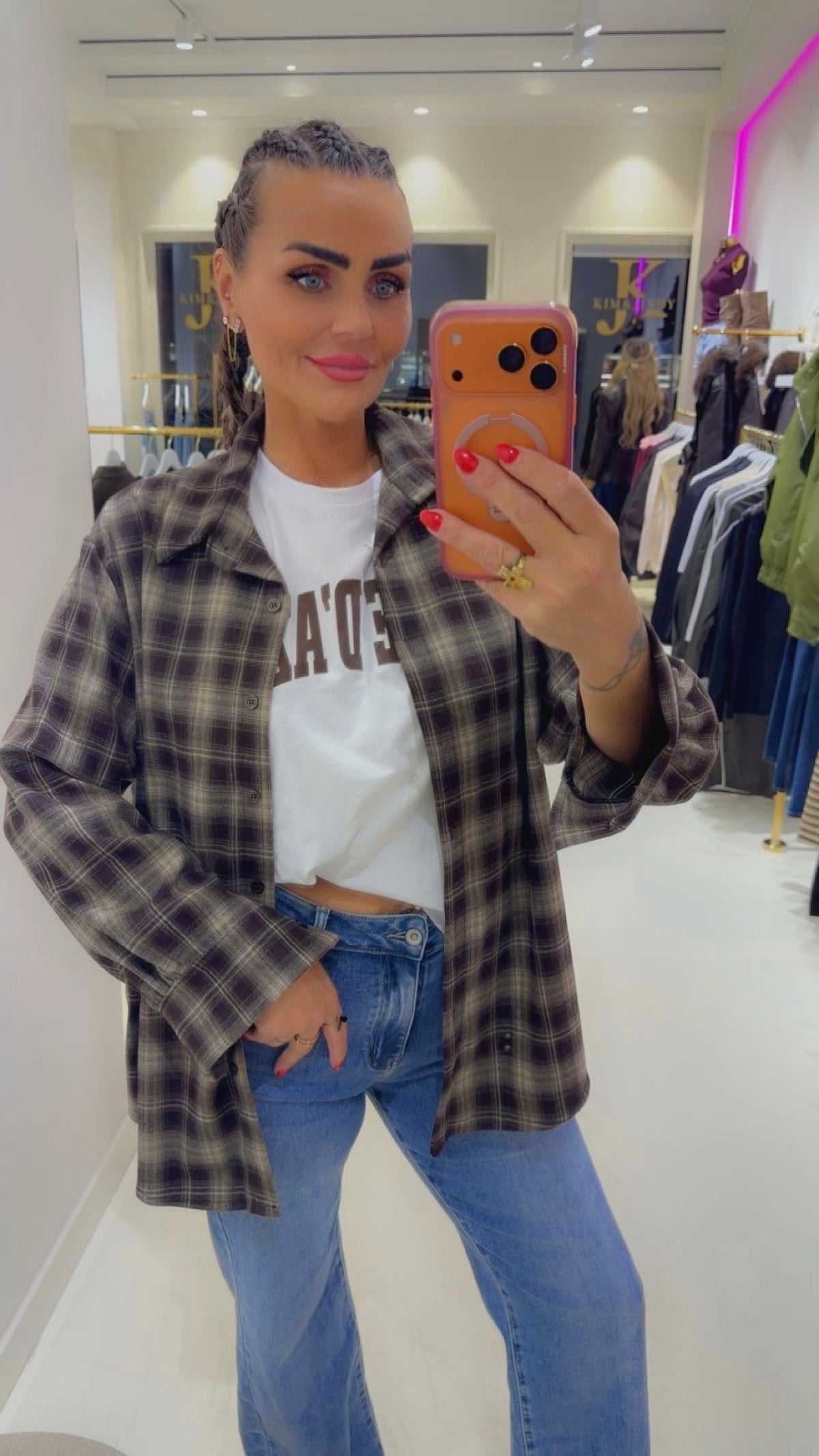 Romy geruite blouse
