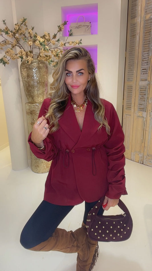 Smock blazer burgendy