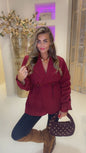 Smock blazer burgendy