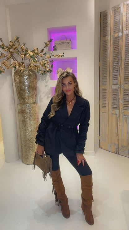 Smock blazer zwart