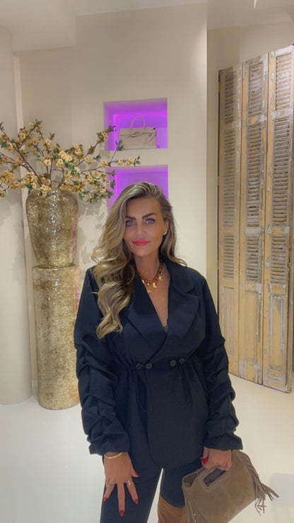Smock blazer zwart