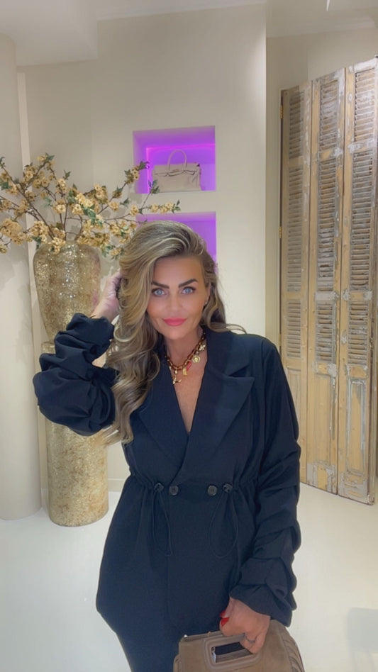 Smock blazer zwart