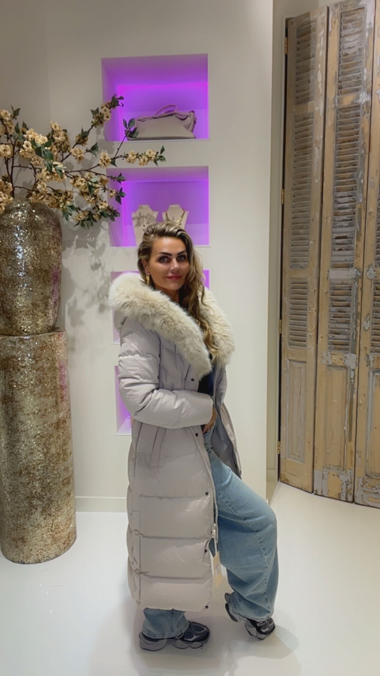 Diva winterjas beige