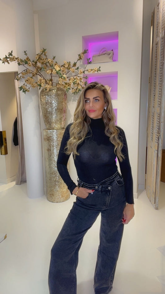 elise top lange mouw zwart