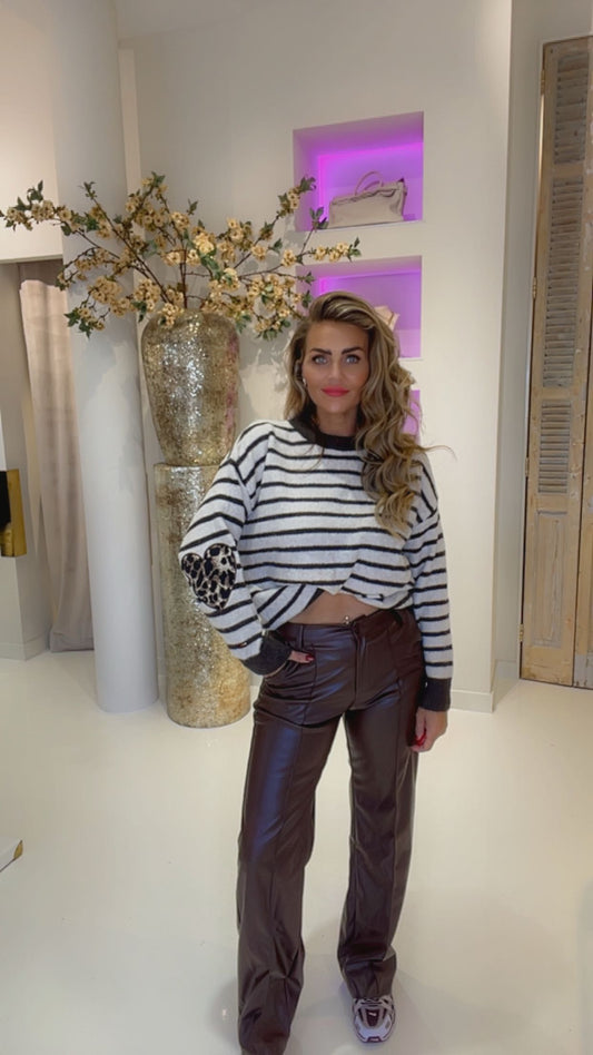 pu leather pants dark brown