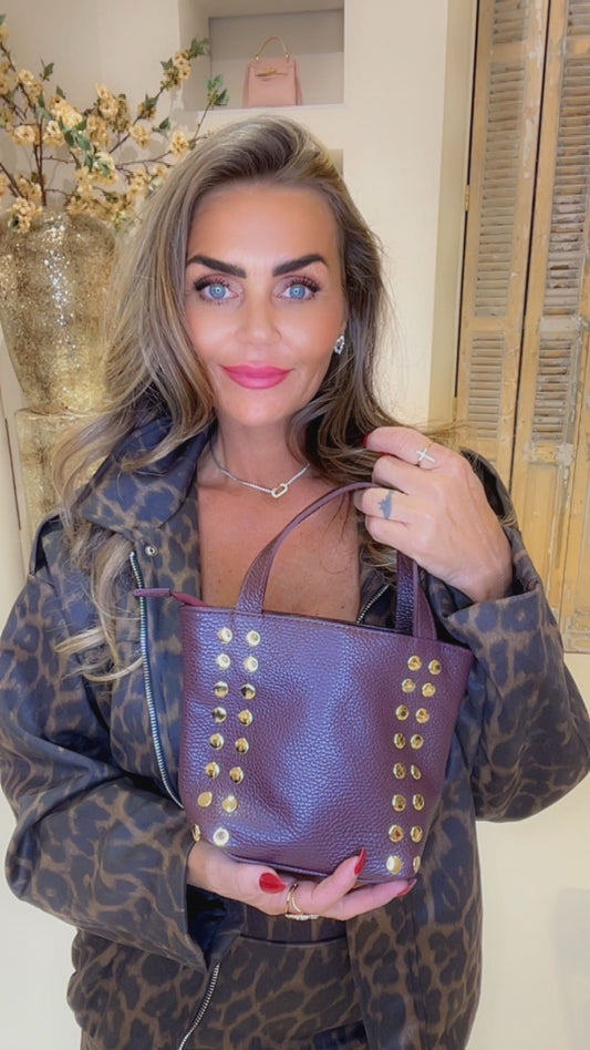 stud bag burgendy