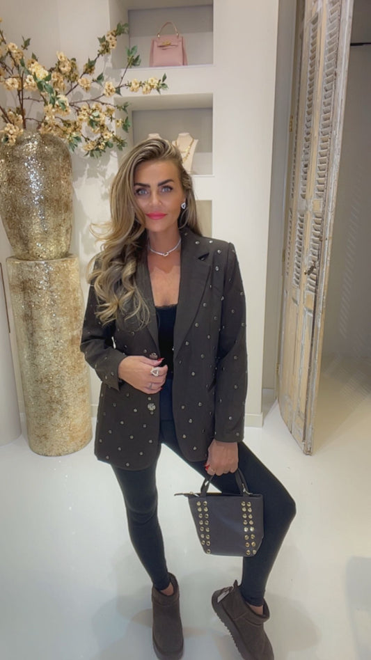 blazer studs brown