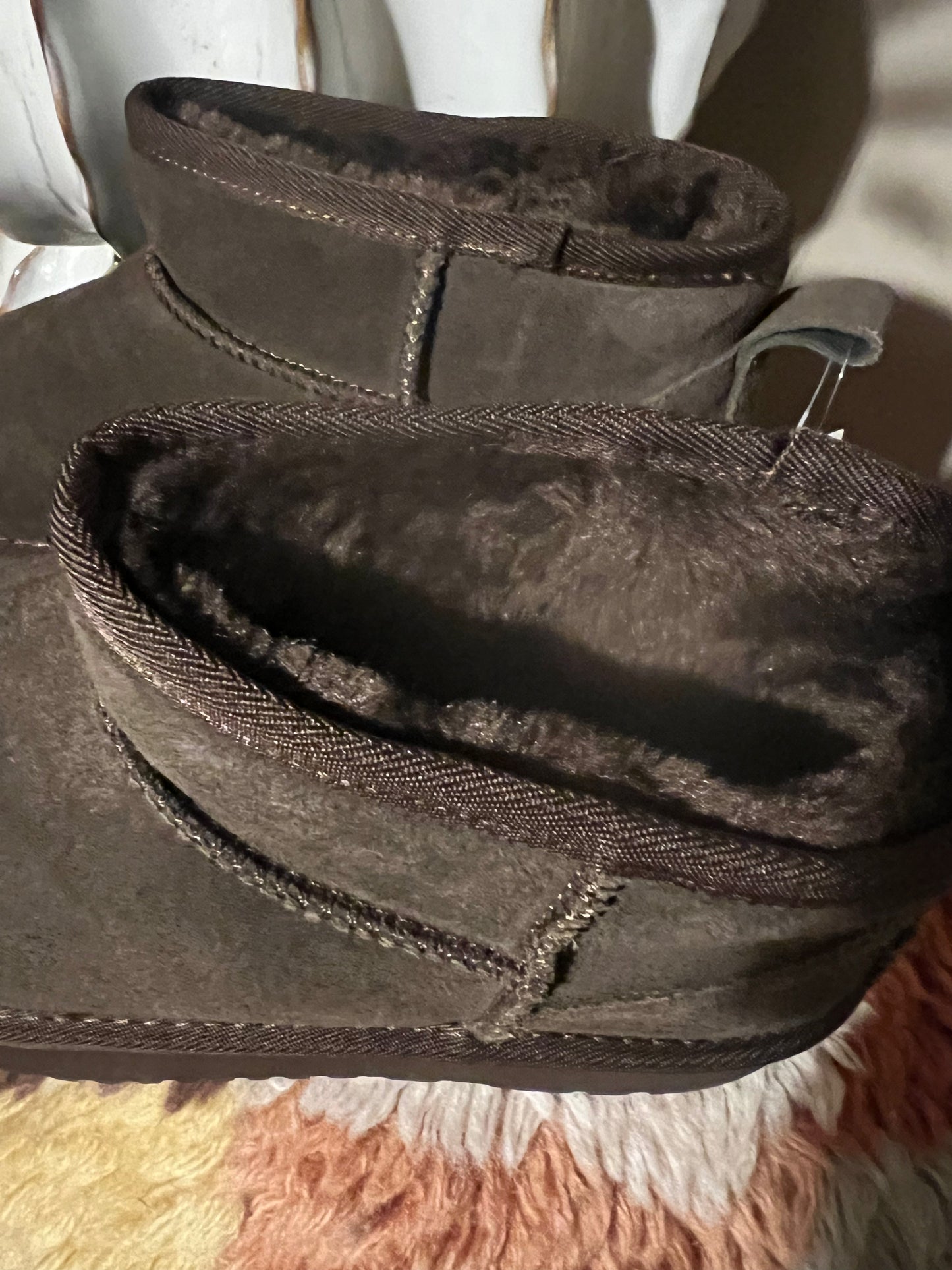 real leather plateau mini boots