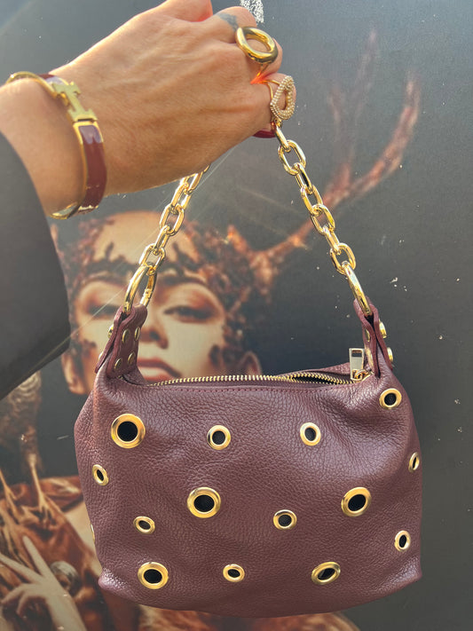 statement bag burgendy
