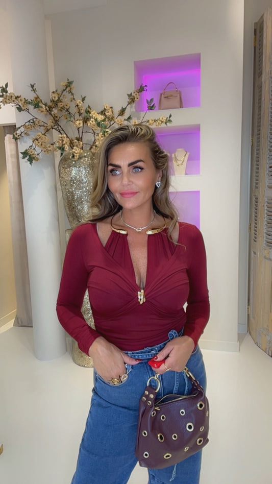 Cleo top burgendy