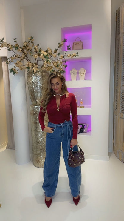 Cleo top burgendy