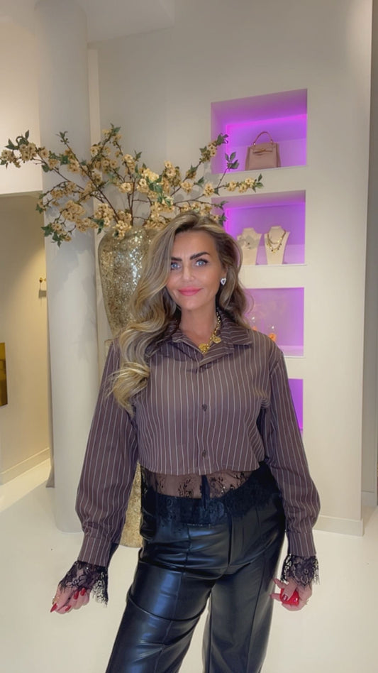 cropped blouse kant  brown
