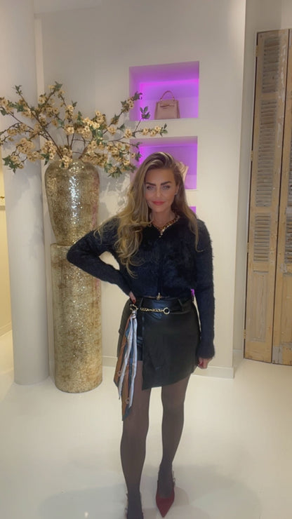 tess skort met riem zwart