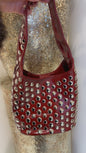 zilver stud bag burgendy