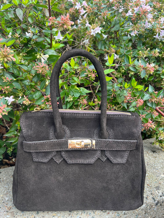 bridget bag middel suède dark brown