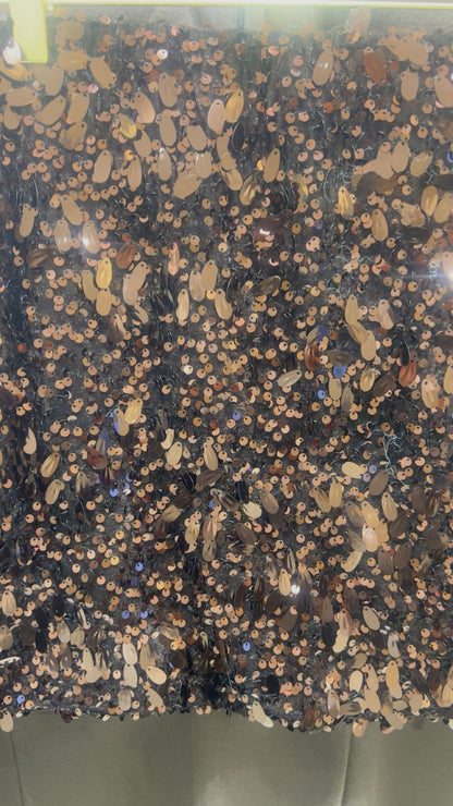 lara pailletten skirt brown