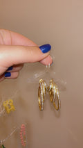 Trippel Strass hoop earrings