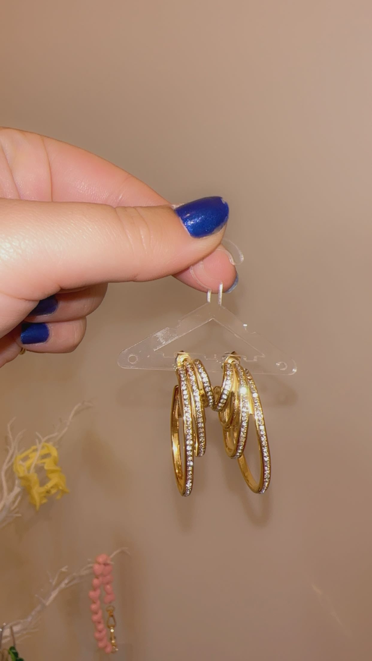 Trippel Strass hoop earrings