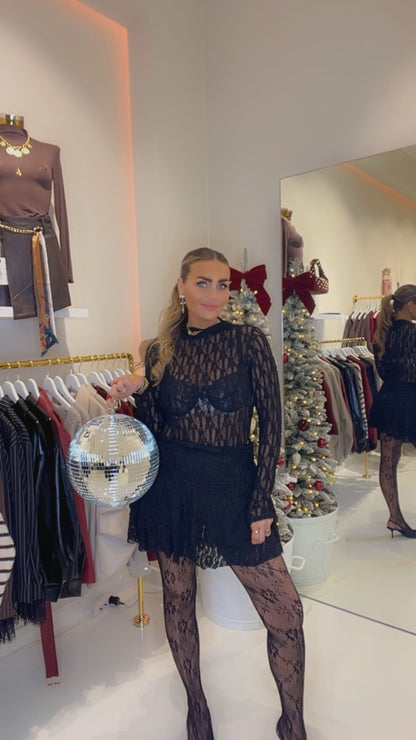 lace skort zwart