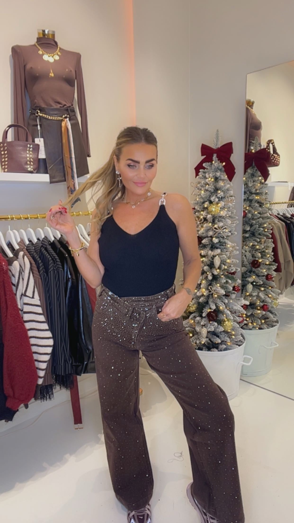 strass jeans laulia brown