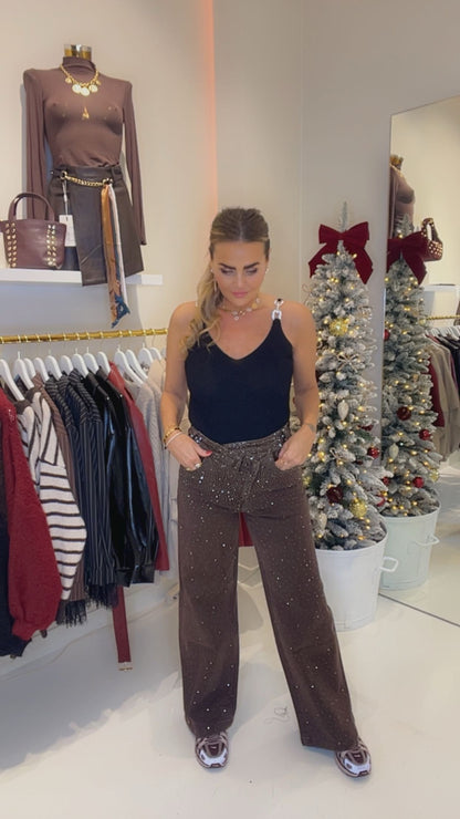 strass jeans laulia brown