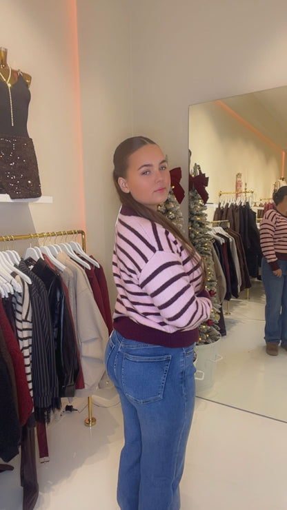 serena vest roze/ burgendy