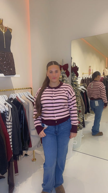 serena vest roze/ burgendy