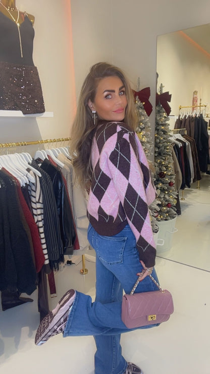 jitte vest roze bruin