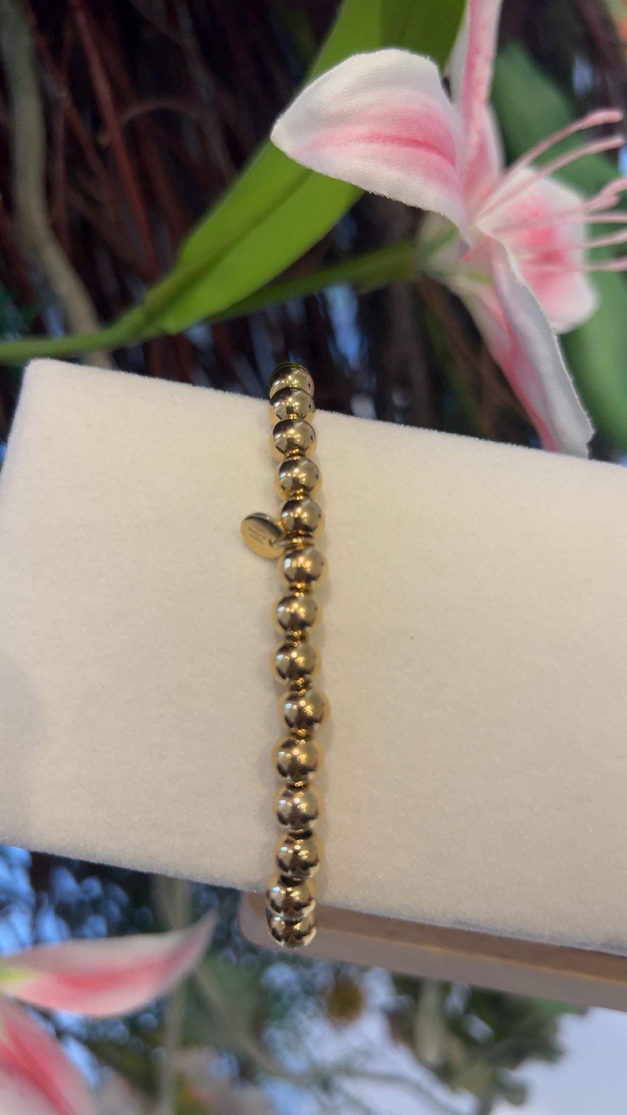 strech armband goud
