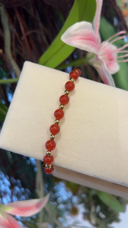 strech armband goud rood