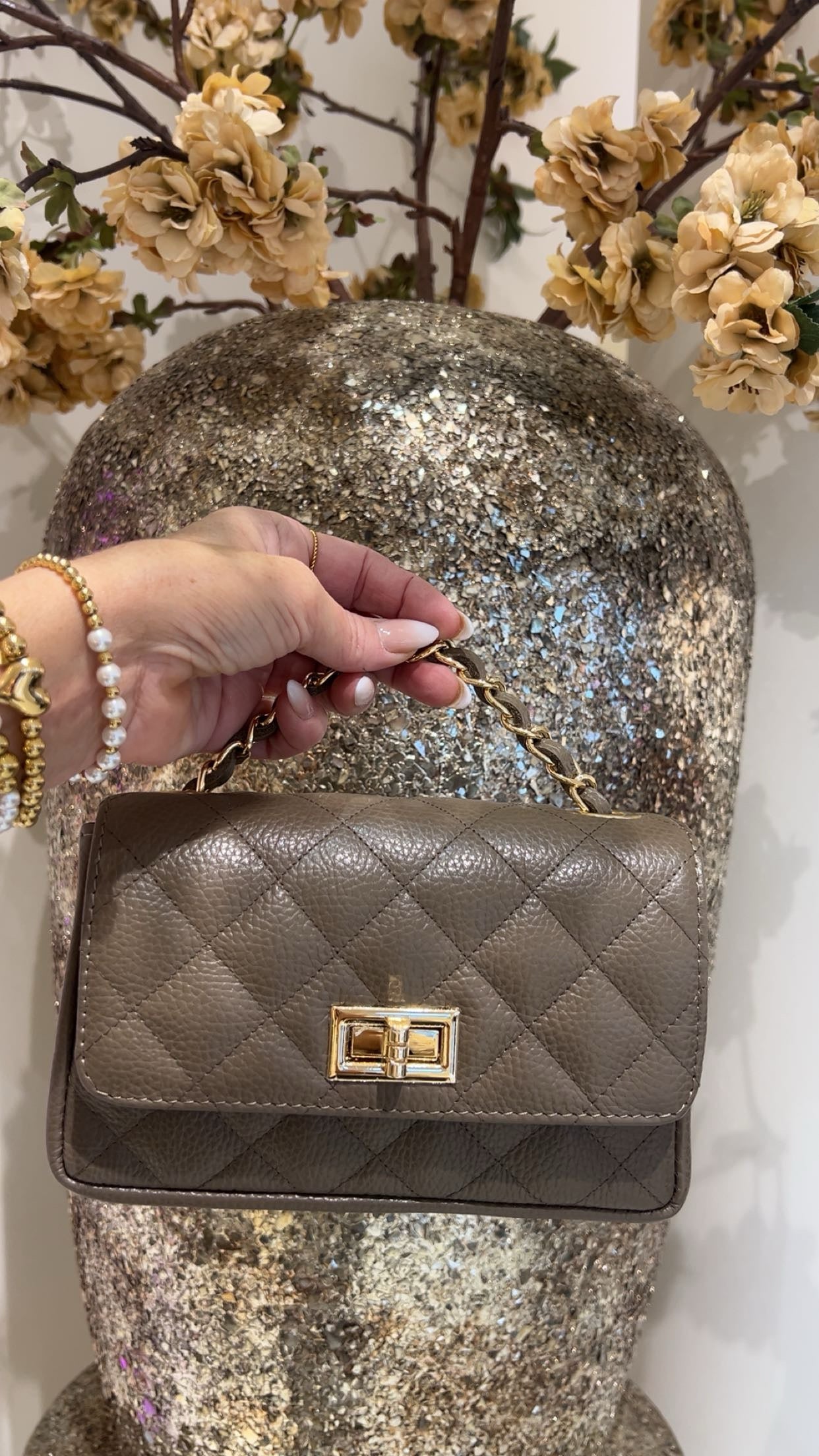 chantal bag s  dark taupe