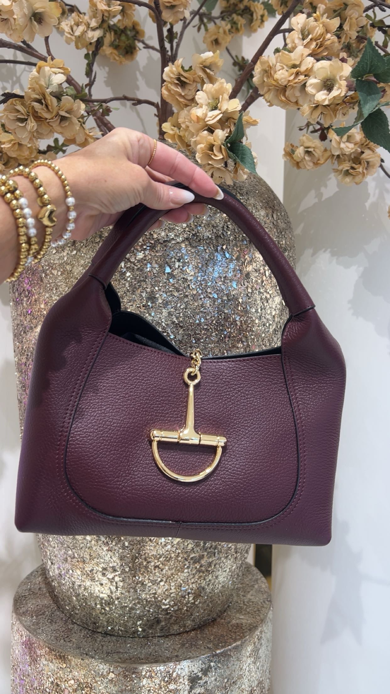 la belle bag burgendy