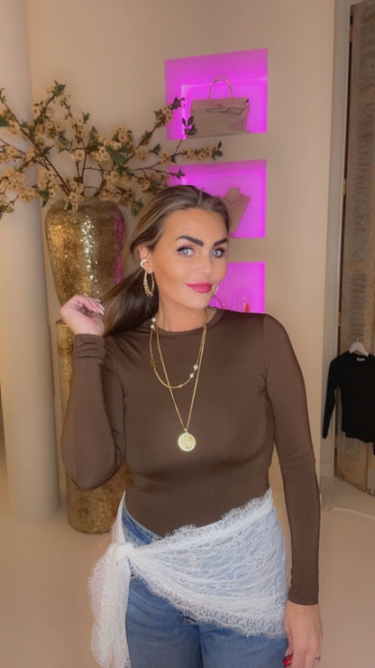 basic by swan top coffee brown