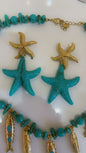 Starfish earrings turquoise