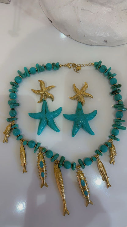 Fishy necklace turquoise