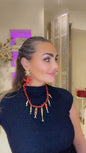Starfish earrings red