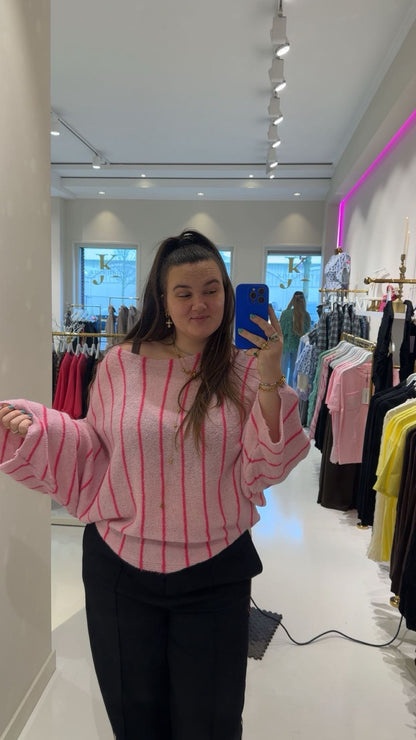 livia sweater stripe roze