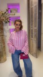 livia sweater stripe roze