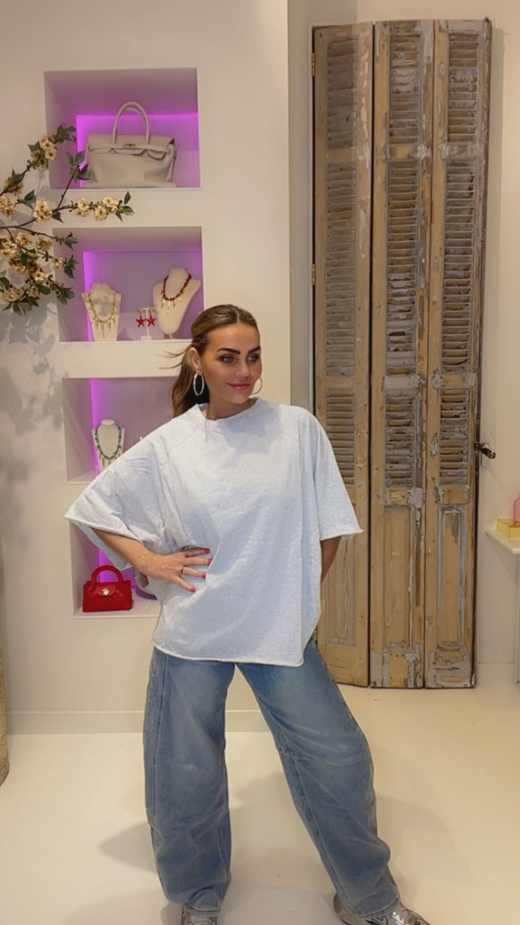 billy oversized tee grijs